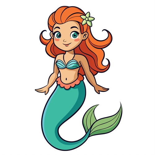 Under the Sea Theme Mermaid Transparent Sticker